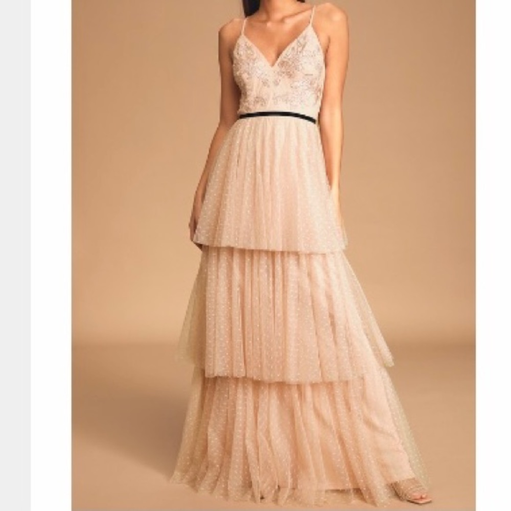 Lulus Blush Pink Embroidered Maxi Dress